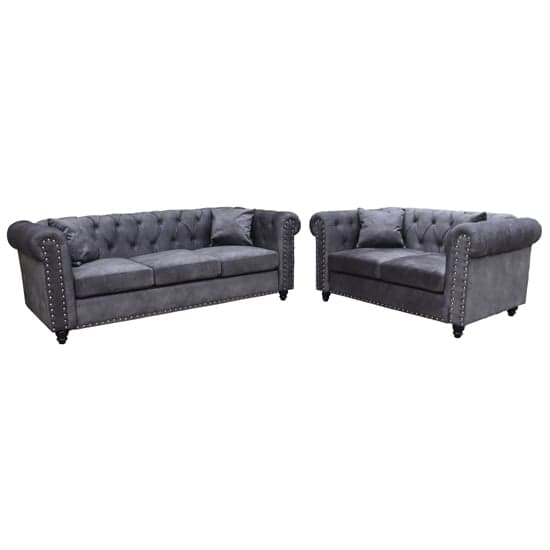 Oaxaca Plush Velvet 3+2 Seater Sofa Set In Light Grey_1