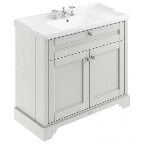 Ocala 102cm Floor Vanity Unit With 3TH Basin In Timeless Sand_1
