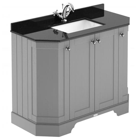 Ocala 102cm Angled Vanity With 1TH Black Marble Basin In Grey_1