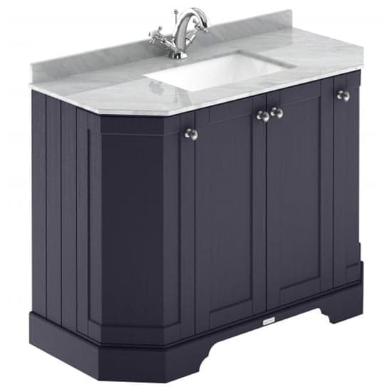 Ocala 102cm Angled Vanity With 1TH Grey Marble Basin In Blue_1