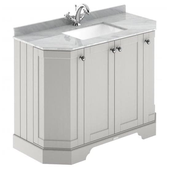 Ocala 102cm Angled Vanity With 1TH Grey Marble Basin In Sand_1