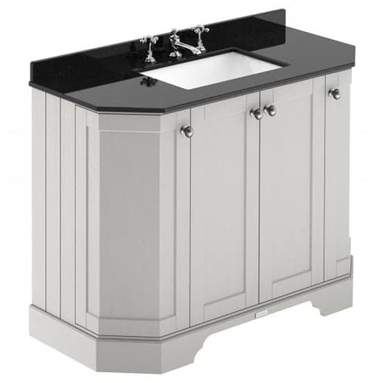 Ocala 102cm Angled Vanity With 3TH Black Marble Basin In Sand_1