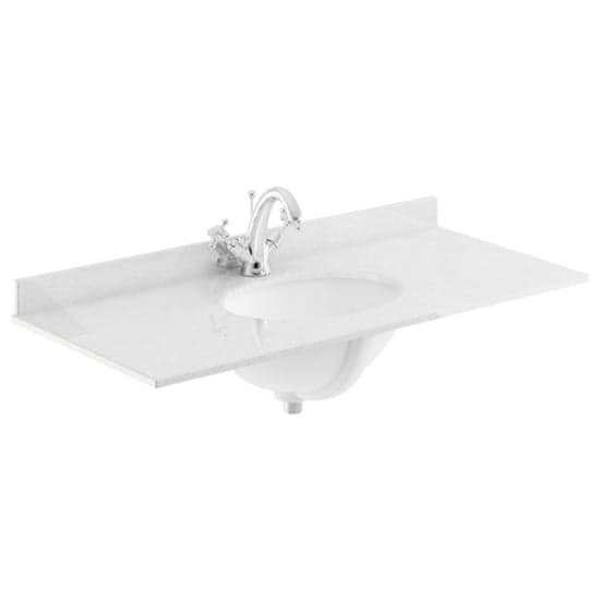 Ocala 102cm Floor Vanity With 1TH White Marble Basin In Blue_2