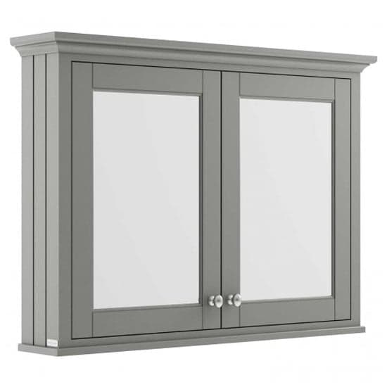 Ocala 105cm Mirrored Cabinet In Storm Grey With 2 Doors_1