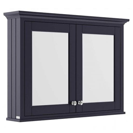 Ocala 105cm Mirrored Cabinet In Twilight Blue With 2 Doors_1