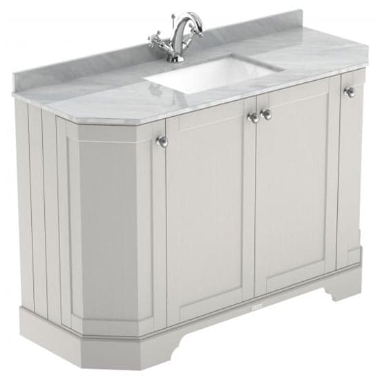 Ocala 122cm Angled Vanity With 1TH Grey Marble Basin In Sand_1