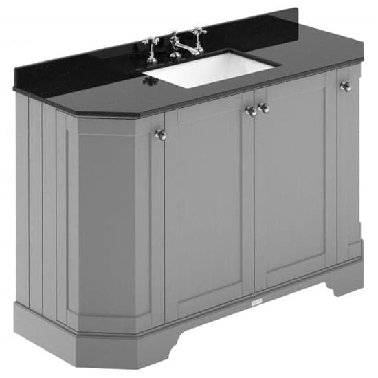 Ocala 122cm Angled Vanity With 3TH Black Marble Basin In Grey_1