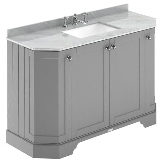 Ocala 122cm Angled Vanity With 3TH Grey Marble Basin In Grey_1