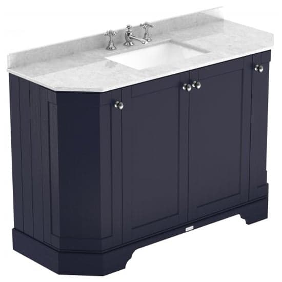Ocala 122cm Angled Vanity With 3TH White Marble Basin In Blue_1