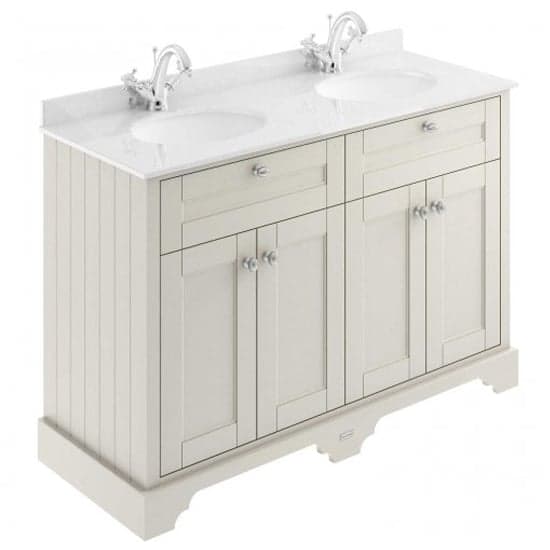 Ocala 122cm Floor Vanity With 1TH White Marble Basin In Sand_1