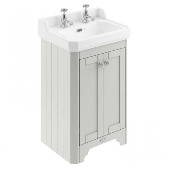 Ocala 56cm Floor Vanity Unit With 2TH Basin In Timeless Sand_1