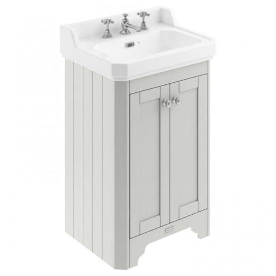 Ocala 56cm Floor Vanity Unit With 3TH Basin In Timeless Sand_1