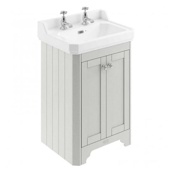 Ocala 59.5cm Floor Vanity Unit With 2TH Basin In Timeless Sand_1