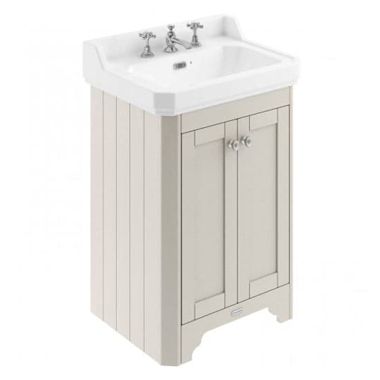 Ocala 59.5cm Floor Vanity Unit With 3TH Basin In Timeless Sand_1