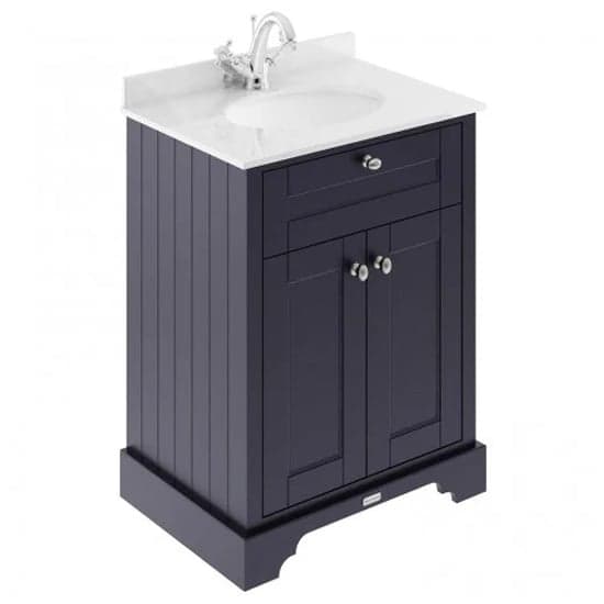 Ocala 62cm Floor Vanity With 1TH White Marble Basin In Blue_1