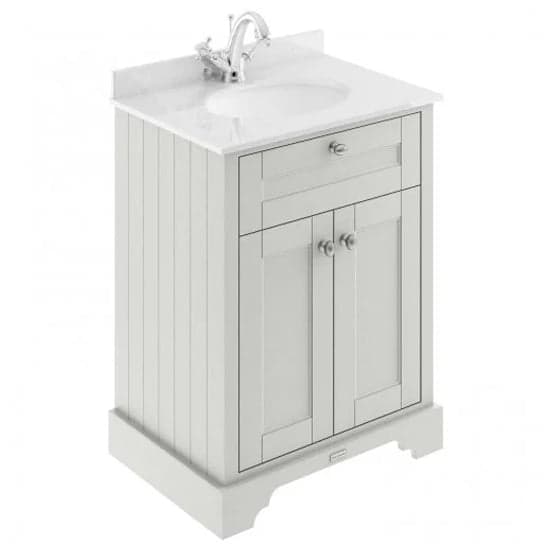 Ocala 62cm Floor Vanity With 1TH White Marble Basin In Sand_1