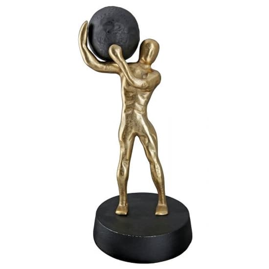 Ocala Aluminium Strong Man One Sculpture In Gold And Black_2