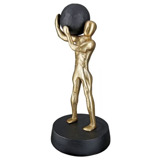 Ocala Aluminium Strong Man One Sculpture In Gold And Black_3