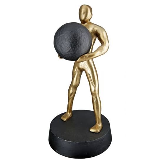 Ocala Aluminium Strong Man Two Sculpture In Gold And Black_3