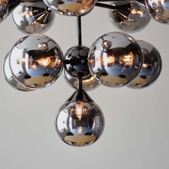 Ocala Glass Shades 11 Lights Ceiling Pendant Light In Black_2