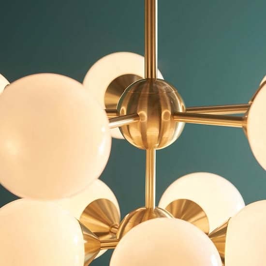 Ocala Glass Shades 11 Lights Ceiling Pendant Light In Brass_4