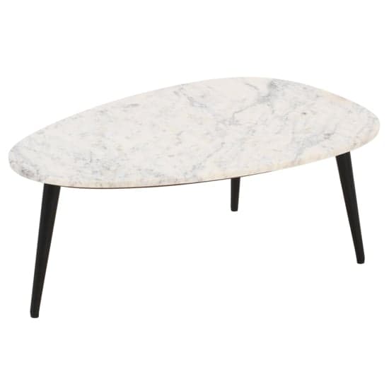 Ocala Marble Coffee Table Triangle In White With Metal Legs_3