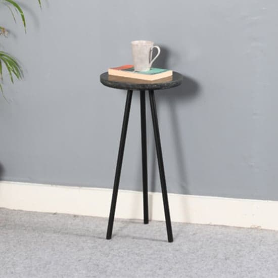 Ocala Marble Top Side Table With Black With Black Metal Legs_1