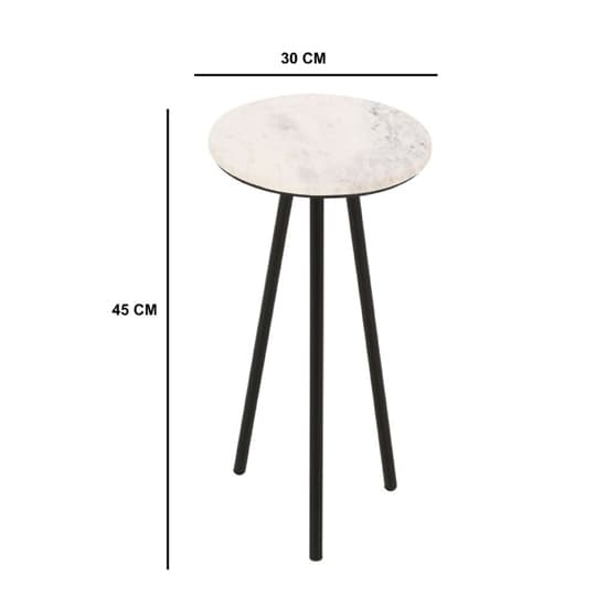 Ocala Marble Top Side Table With White With Black Metal Legs_6