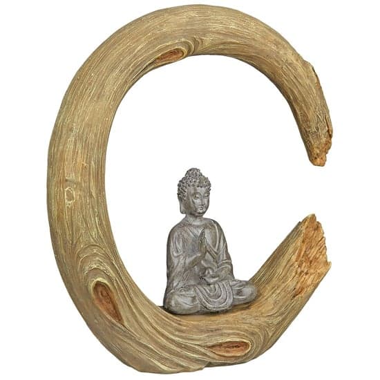 Ocala Polyresin Buddha Sculpture In Grey And Cream_2