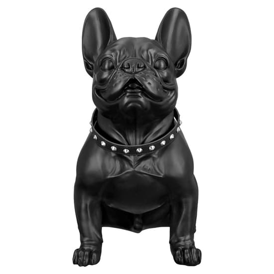 Ocala Polyresin Bulldog Sculpture In Matt Black_3