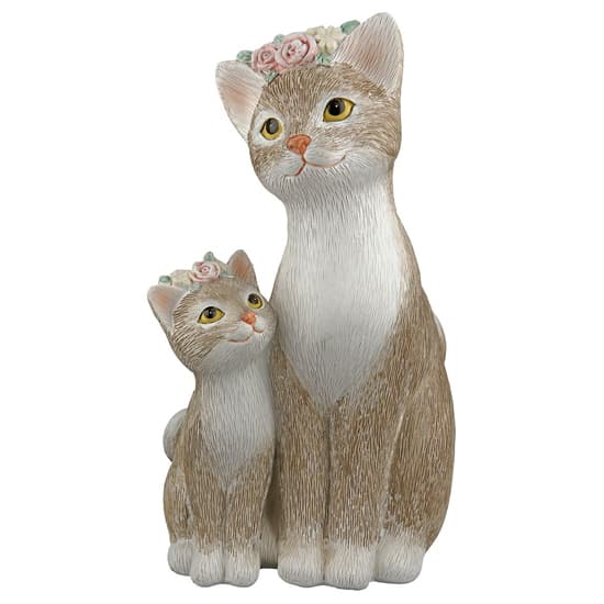 Ocala Polyresin Cat With Child Nala Sculpture In Brown_2