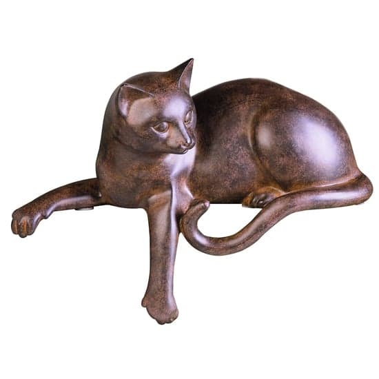Ocala Polyresin Cat Sitting Sculpture In Brown_2