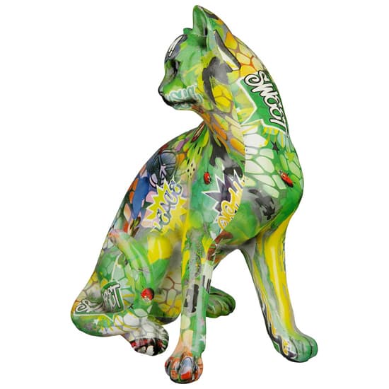 Ocala Polyresin Cat Street Art Sculpture In Multicolour_2