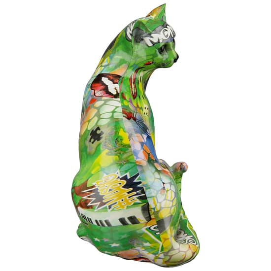 Ocala Polyresin Cat Street Art Sculpture In Multicolour_4