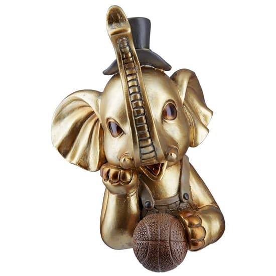 Ocala Polyresin Elephant Maroni I Sculpture In Gold_2