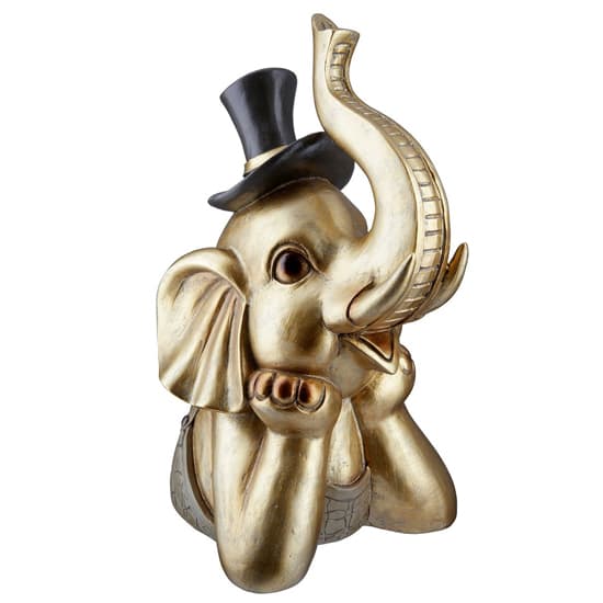 Ocala Polyresin Elephant Maroni III Sculpture In Gold_1