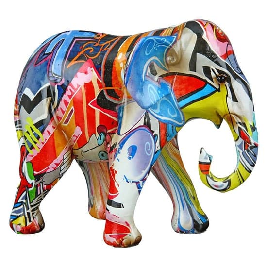 Ocala Polyresin Elephant Sculpture In Multicolour_2