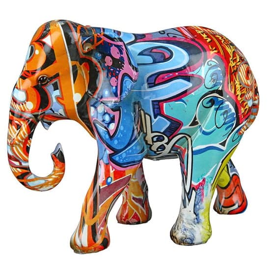 Ocala Polyresin Elephant Sculpture In Multicolour_3
