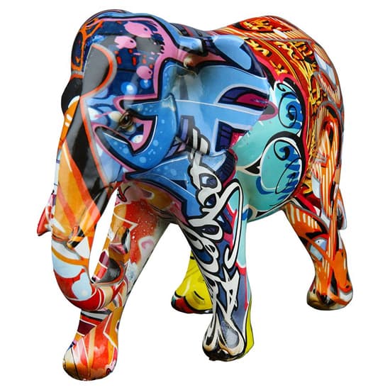 Ocala Polyresin Elephant Sculpture In Multicolour_1
