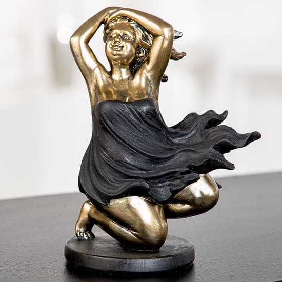 Ocala Polyresin Elisabeth Sculpture In Gold And Black_1
