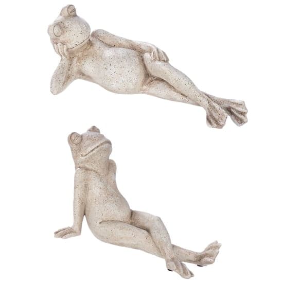 Ocala Polyresin Frog Laid Lazy Sculpture In Brown_2