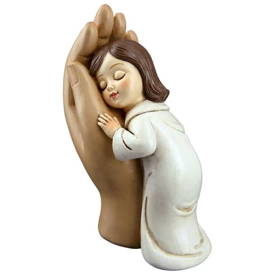 Ocala Polyresin Hand With Child Sculpture In Beige And Cream_2