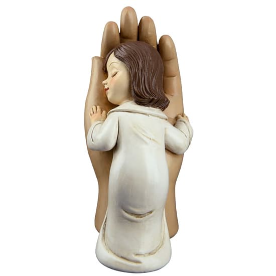 Ocala Polyresin Hand With Child Sculpture In Beige And Cream_3
