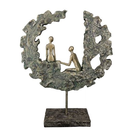 Ocala Polyresin Hold Your Hand Sculpture In Gold And Green_3