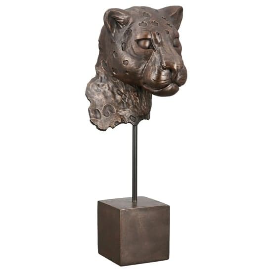 Ocala Polyresin Leopard Sculpture In Antique Bronze_2