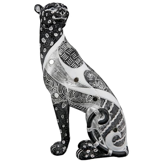 Ocala Polyresin Panther Piron 2 Sculpture In Black And Grey_1