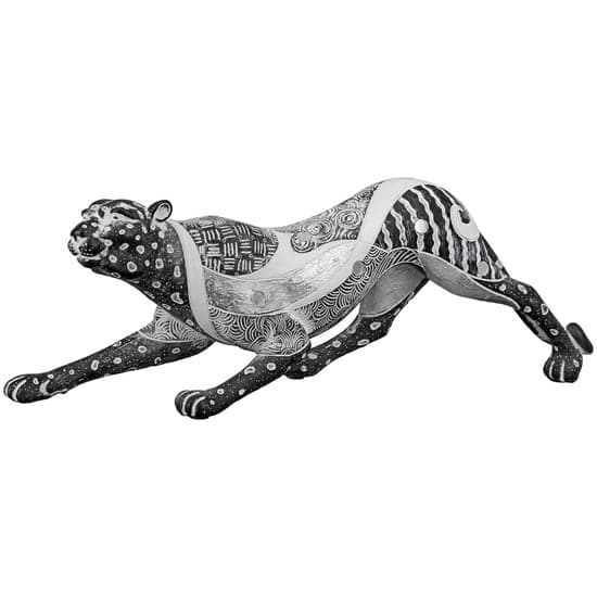 Ocala Polyresin Panther Piron 3 Sculpture In Black And Grey_1