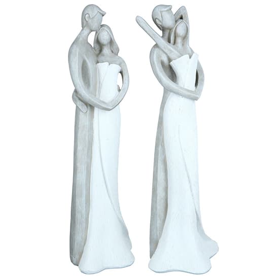 Ocala Polyresin Lovers Longing Sculpture In Grey And White_3