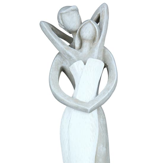 Ocala Polyresin Lovers Longing Sculpture In Grey And White_4