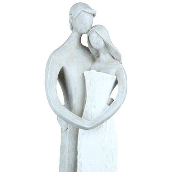 Ocala Polyresin Lovers Longing Sculpture In Grey And White_5